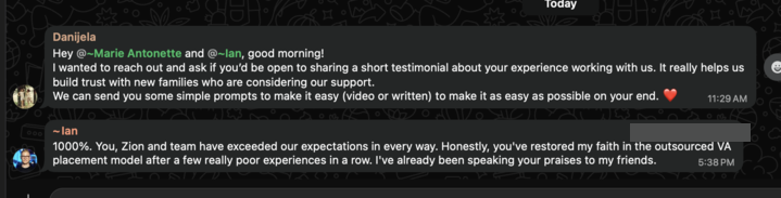 Client Ian says HUM exceeded expectations in every way